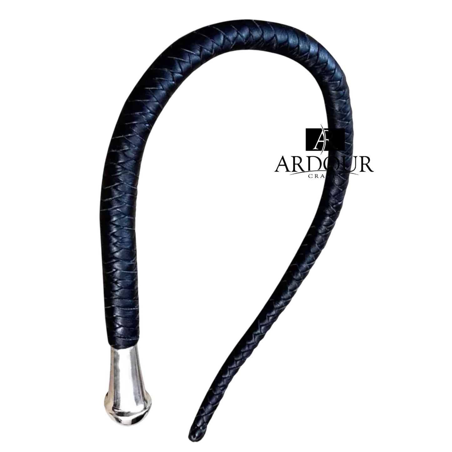2 to 6 Feet Genuine Black Leather Bullwhip 8 Plait Single Tail for Training Performance