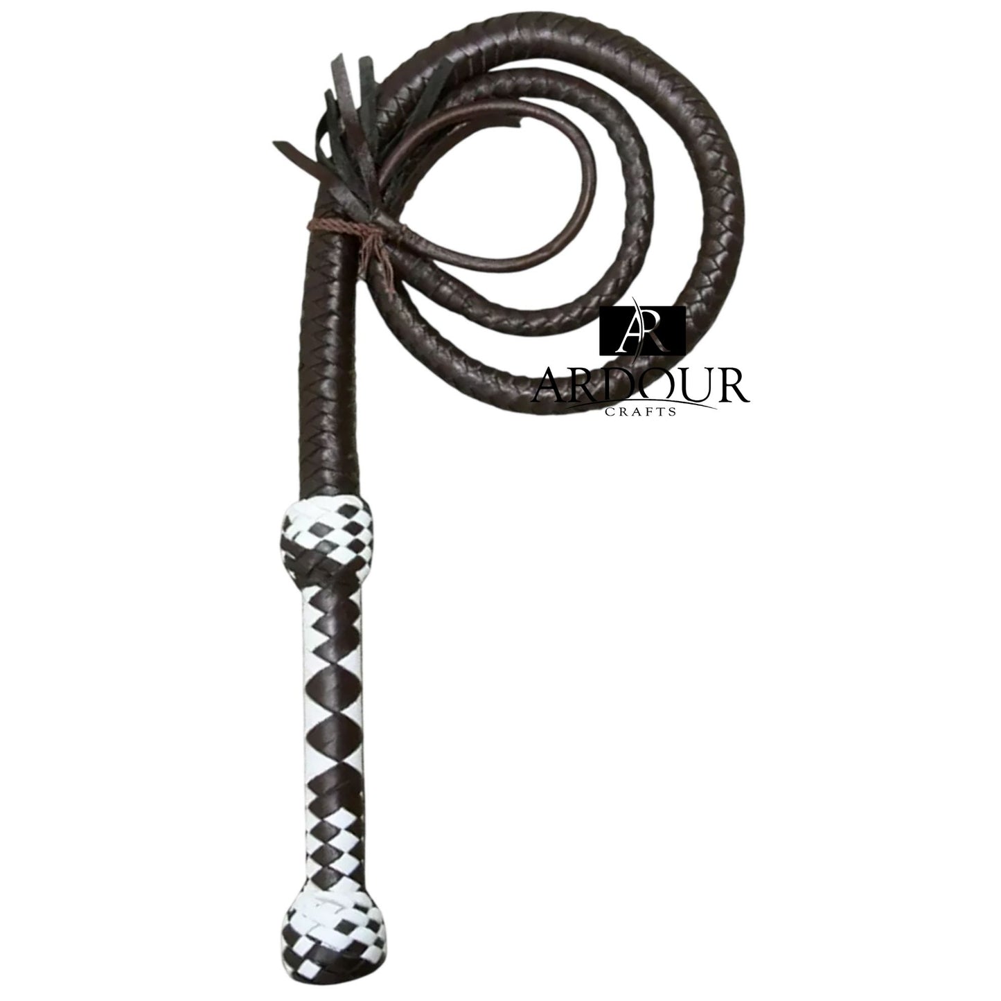 Handcrafted Genuine Cowhide Leather Bullwhip 4 Feet 12-Plait Overlay Durable Ergonomic Design