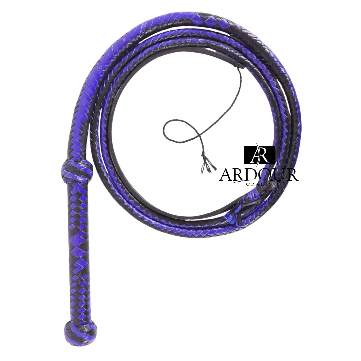 6 Feet Handcrafted Cowhide Leather Bullwhip 12 Plait Purple Precision Performance Durability