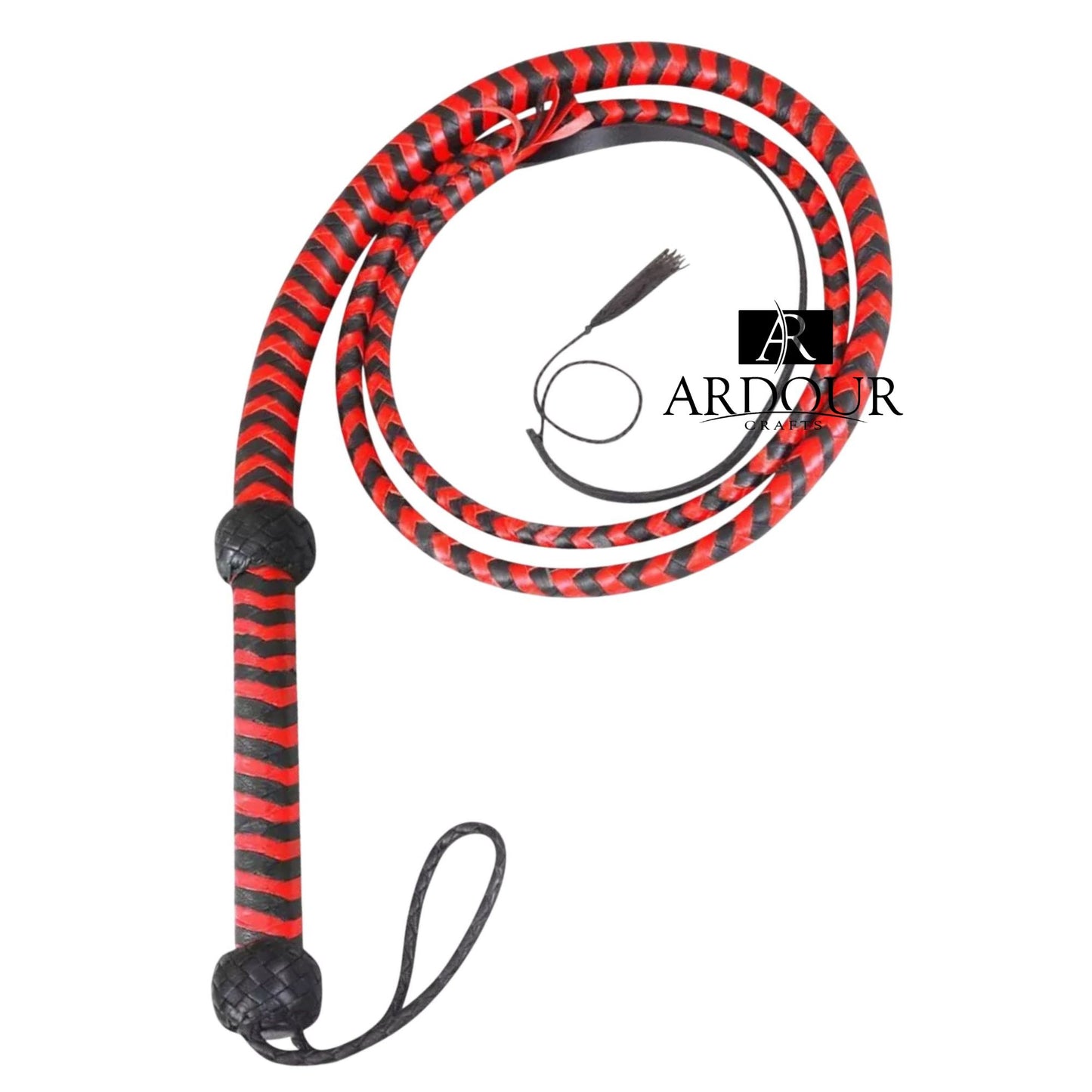 Cow Hide Leather BULLWHIP 6 Feet Long 12 Plait Indiana Jones Whip with Black Holder