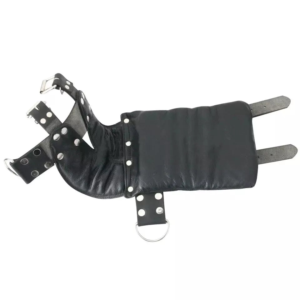 2 Piece Real Cowhide Leather BD*SM Restraints Black Lockable Ankle Cuffs Handmade