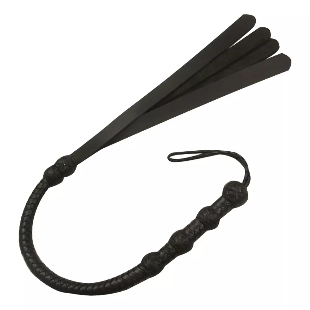 Handmade Genuine Leather Braided Flogger 4 Tail Slapper Whip