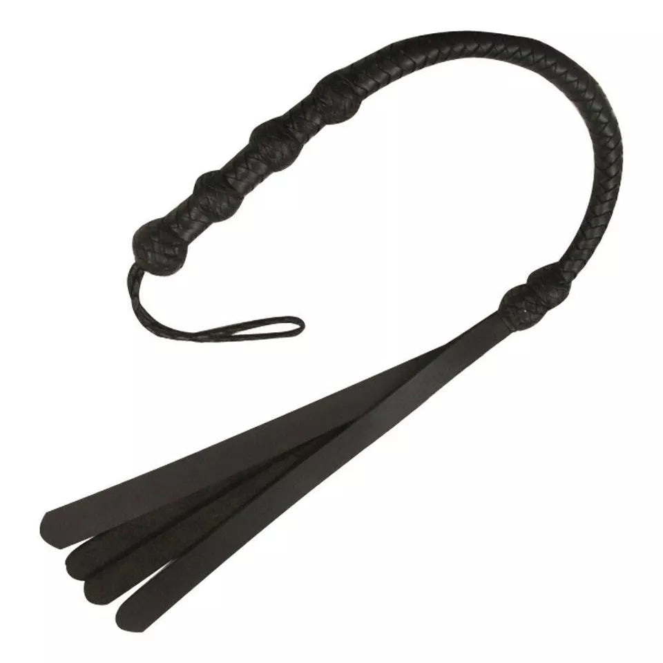 Handmade Genuine Leather Braided Flogger 4 Tail Slapper Whip