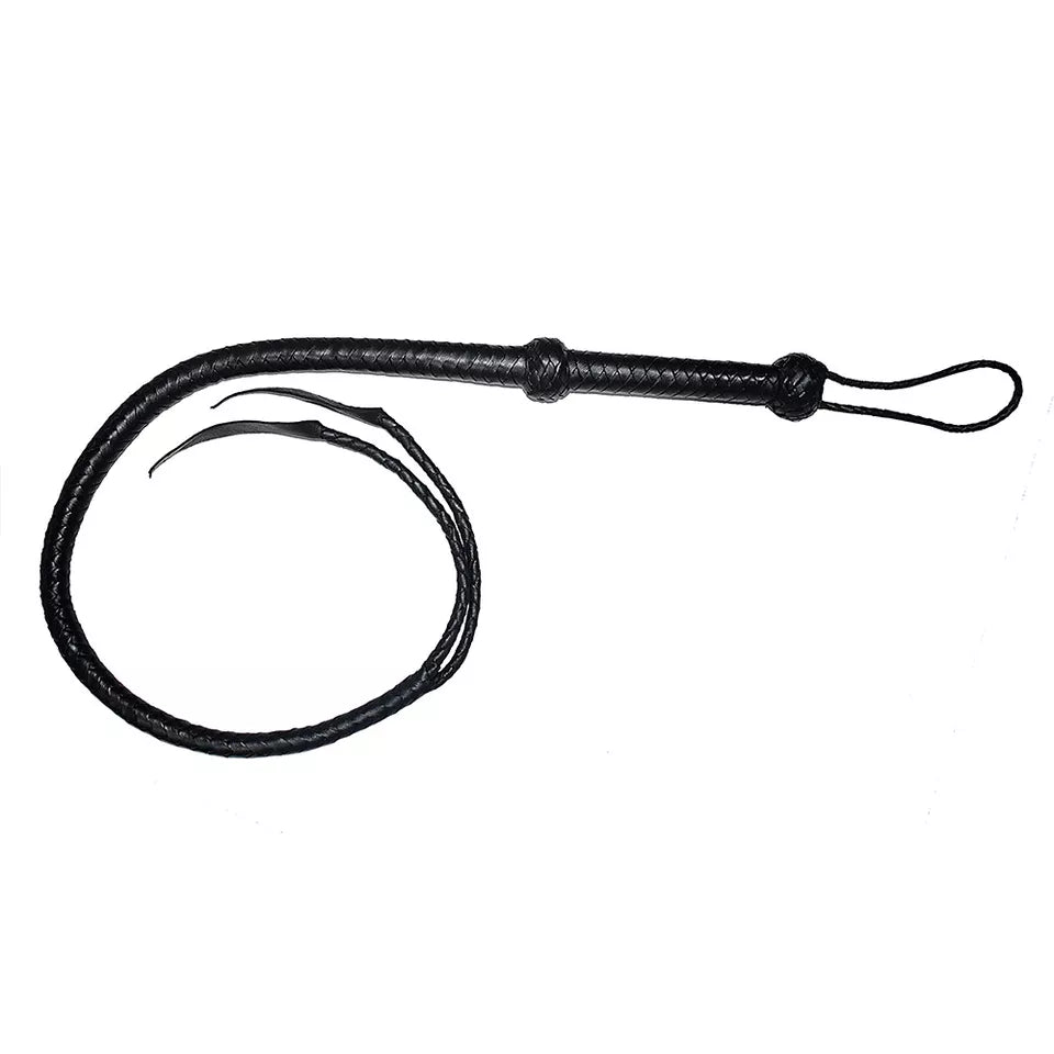 4 to 5 Feet Handmade 12 Plait Genuine Leather Bullwhip Heavy Duty Design