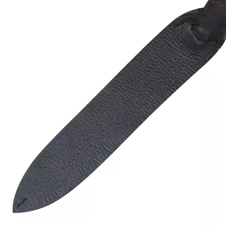 Genuine Black Cowhide Leather Bullwhip with Impact Tail Premium Handcrafted Performance Durability