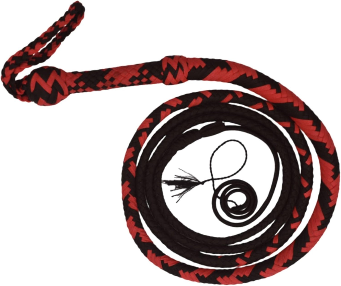 4 Feet to 12 Feet Paracord Bullwhip Indiana Jones Style Equestrian 12 Strand Nylon Red Black Bull whip