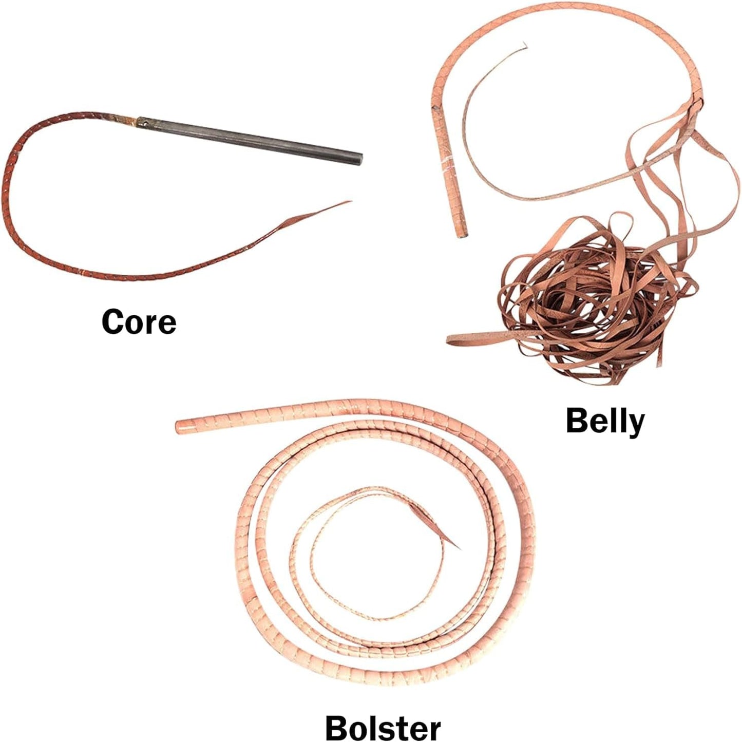 Cowhide Leather Indiana Jones Style Bullwhip 4 Feet to 16 Feet Long 16 Plait Bull Whip