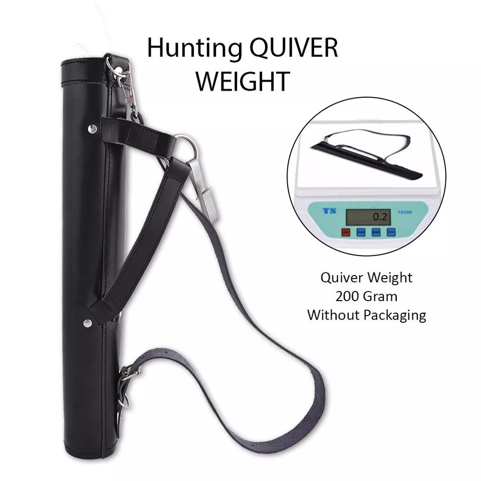 Traditional Handmade Black Cowhide Leather Archery Quiver