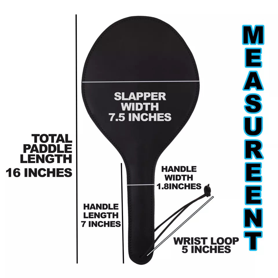 Real & Genuine Cowhide Leather Paddle Slapper Flexible Light Weight Black Paddle