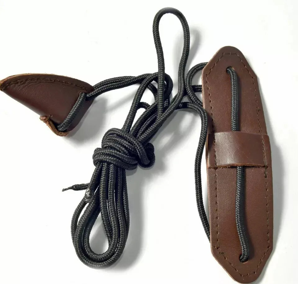 Brown Leather Recurve Bow Stringer Traditional Archery Tool Handmade
