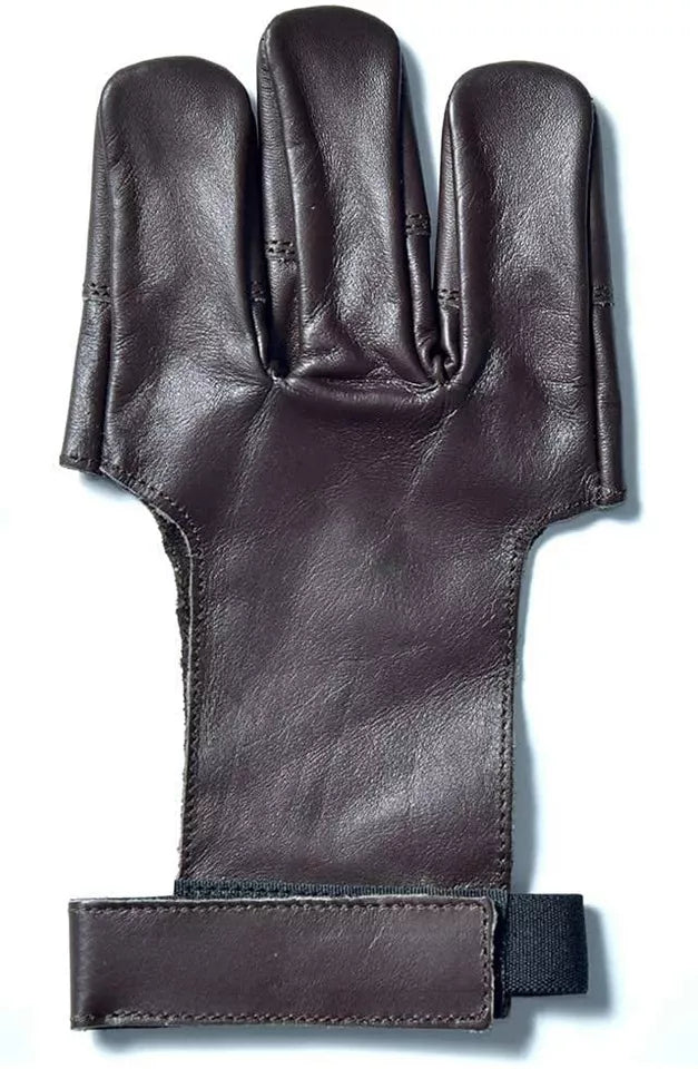 Handmade Leather Archery Glove Three Finger Traditional Shooting Glove
