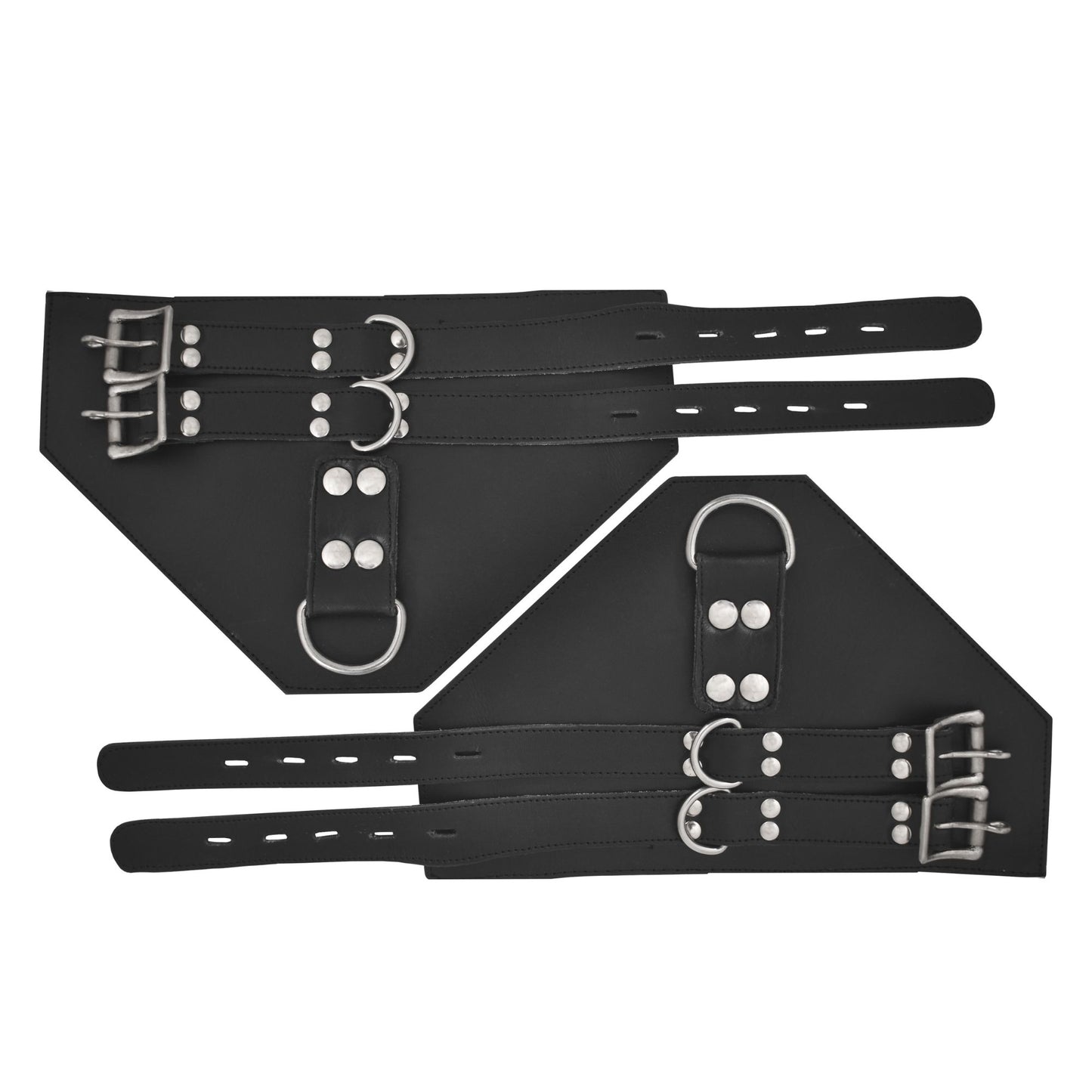 Heavy Duty Leather Suspension Wrist Cuffs Padded Adjustable Locking Restraints for Play