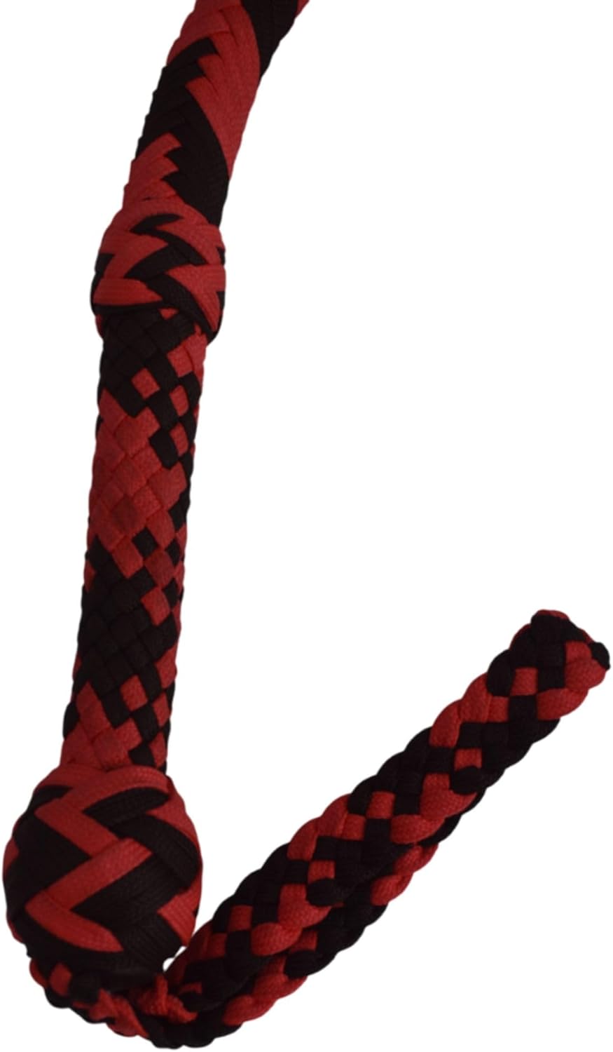 4 Feet to 12 Feet Paracord Bullwhip Indiana Jones Style Equestrian 12 Strand Nylon Red Black Bull whip