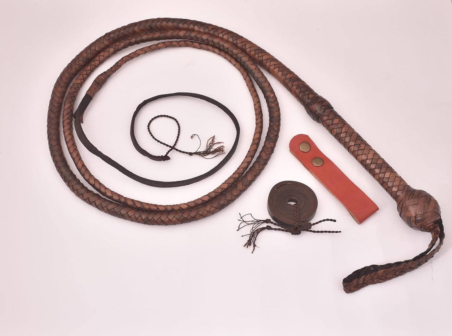 4 Feet to 16 Feet Handmade Kangaroo Hide Leather Bullwhip 16 Plait Indiana Jones Style Bull whip