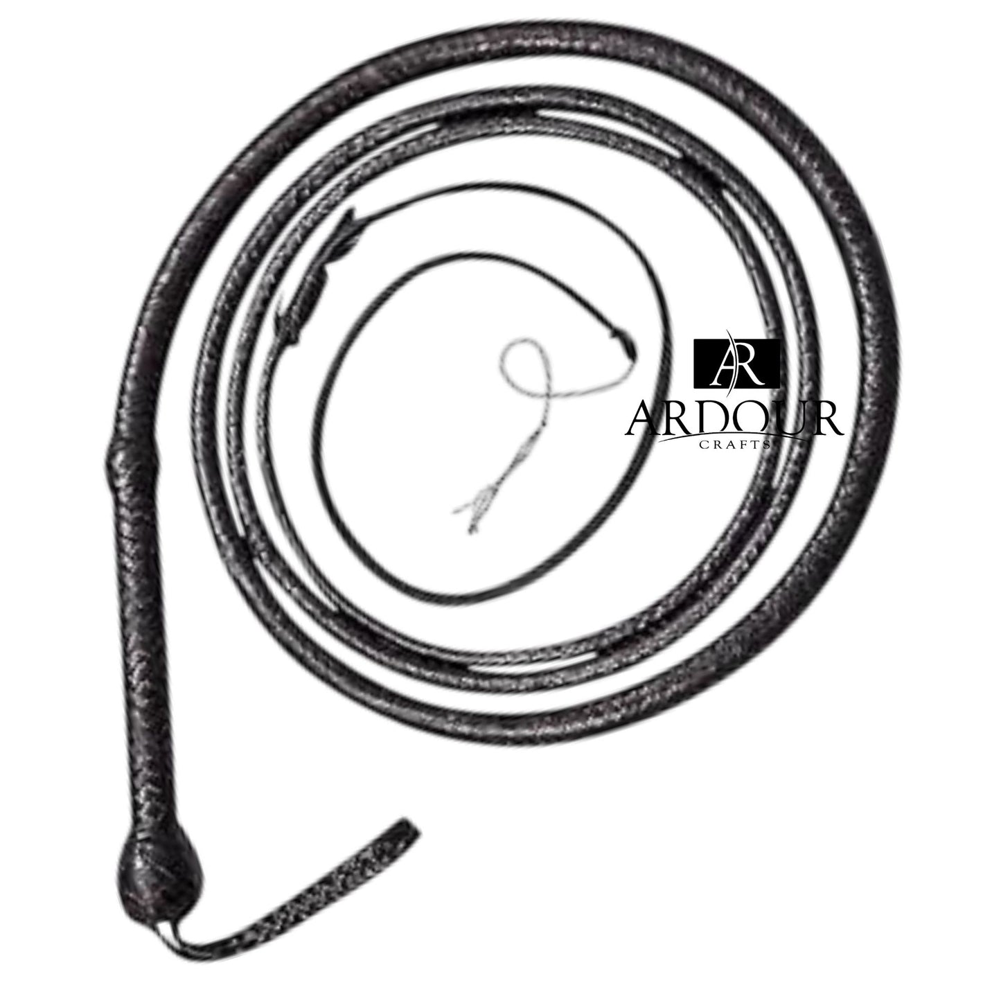 Cowhide Leather Indiana Jones Style Bullwhip 4 Feet to 16 Feet Long 16 Plait Bull Whip