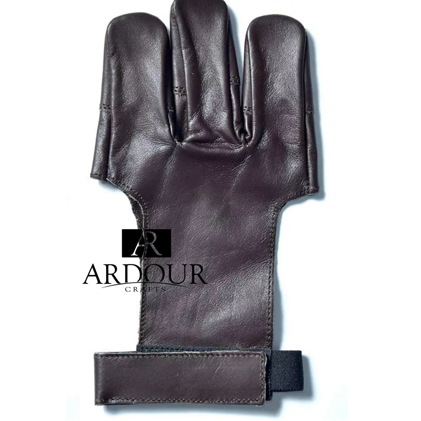 Handmade Leather Archery Glove Three Finger Traditional Shooting Glove