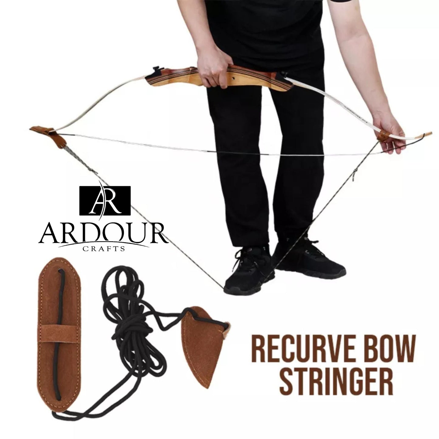 Handmade Leather Bow Stringer for Recurve Longbows