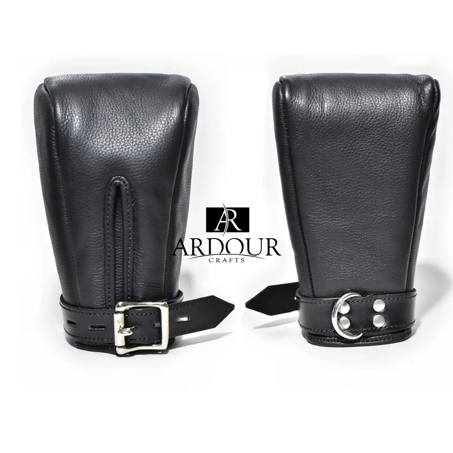 Padded Leather Mittens Set of 2 Restraint Gloves Handmade