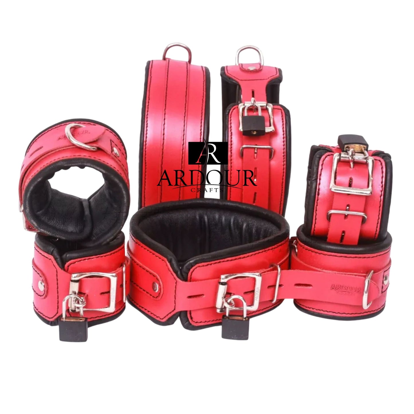 7 Pieces BD*SM Leather Restraints Set Ultra Soft Padded Adjustable Wrist Ankle Cuffs