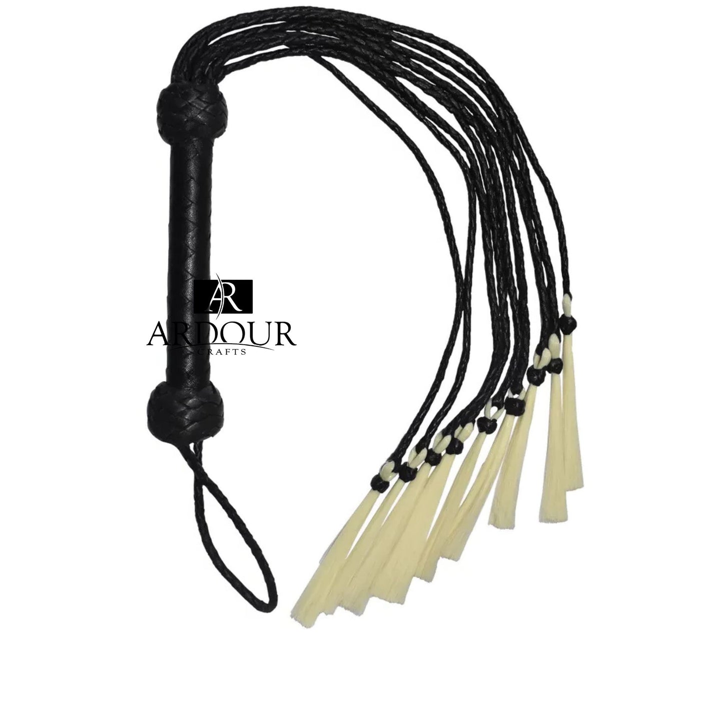 Handmade Bullhead Leather Flogger 9 Braided Tails for Impact Play