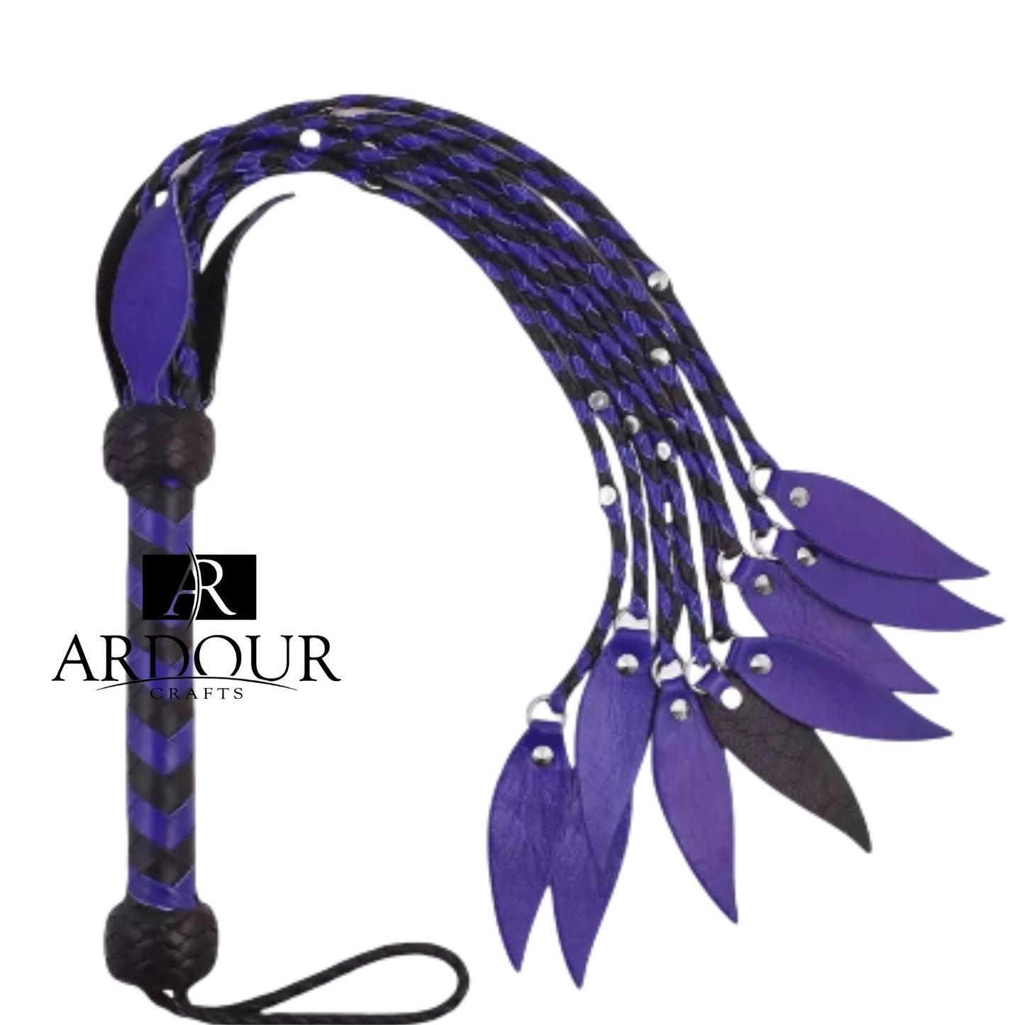 Handcrafted Purple Black Cat O Nine Flogger Elegant Durable