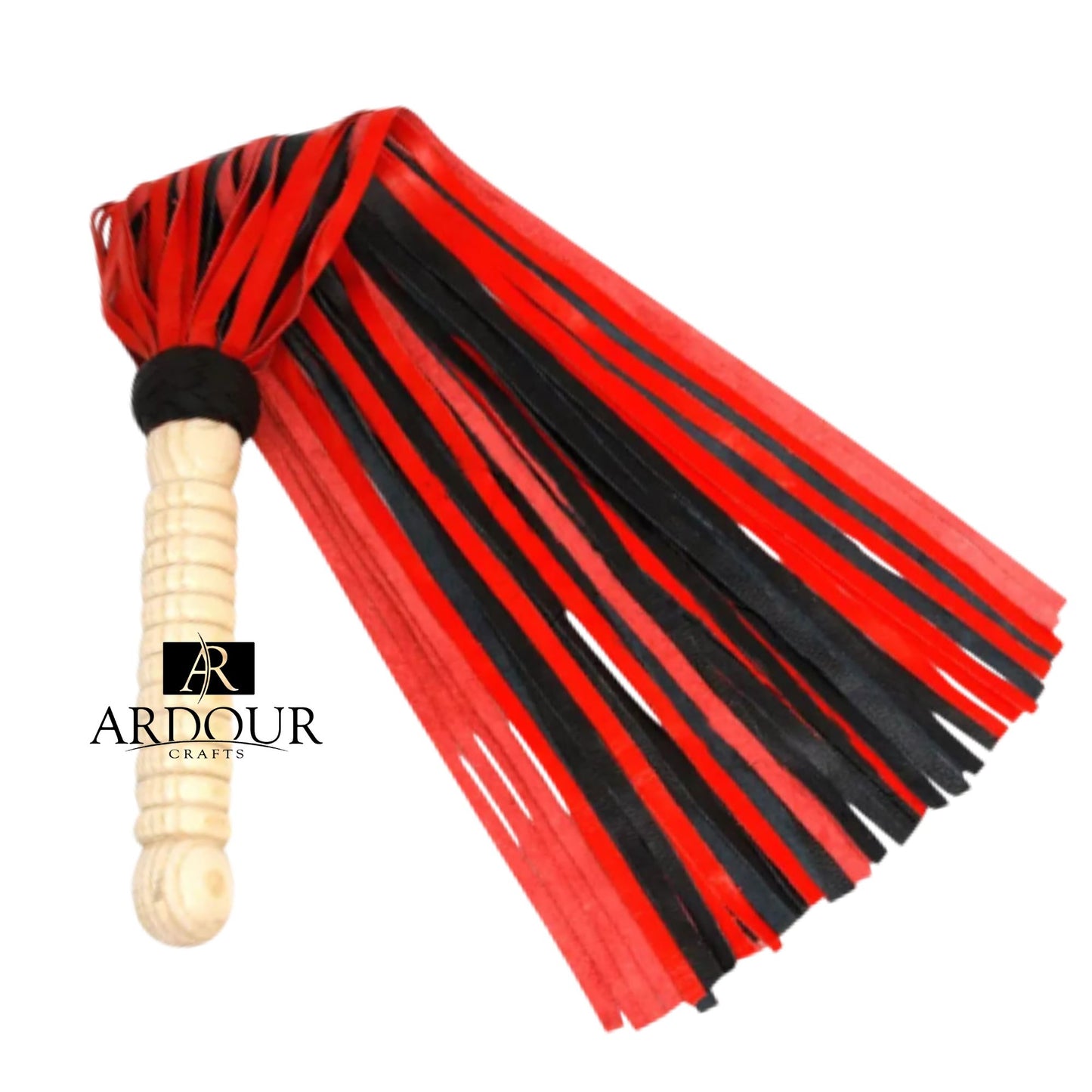 Red and Black Genuine Leather 50 Tail Flogger Handmade Durable Handmade