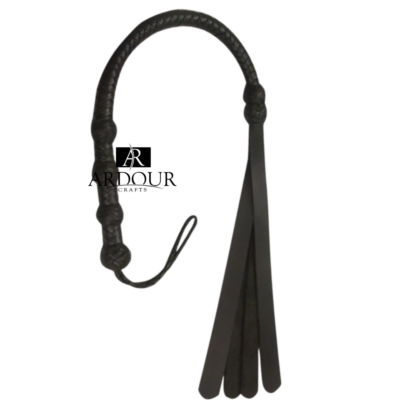 Handmade Genuine Leather Braided Flogger 4 Tail Slapper Whip