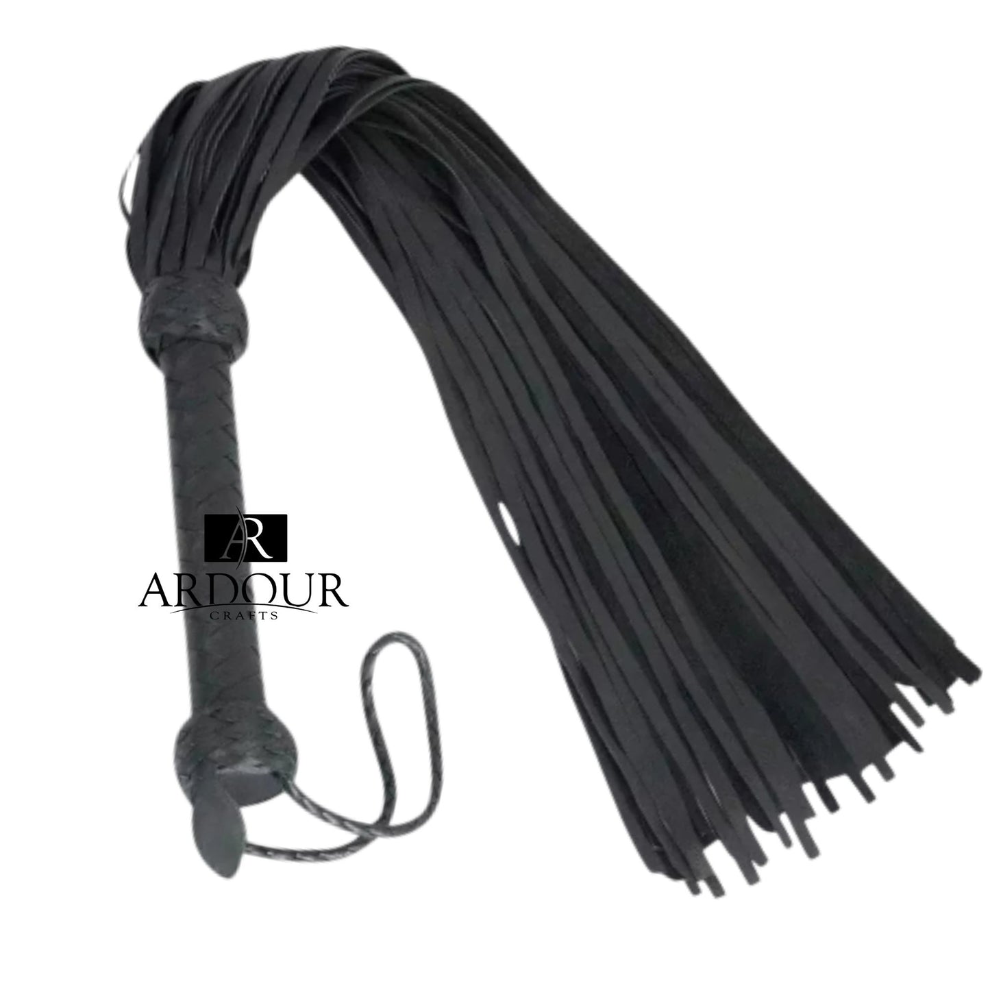 BDSM Heavy Duty Cowhide Leather Flogger 50 Thick Tails for Deep Impact Handmade