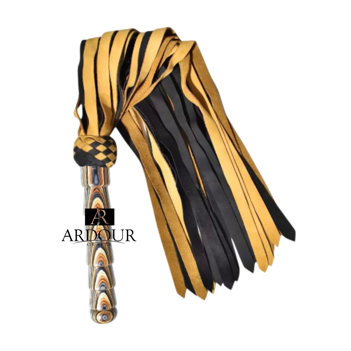 Suede Leather Flogger 32 Genuine Cowhide with Braided Handle 25 Soft Tails