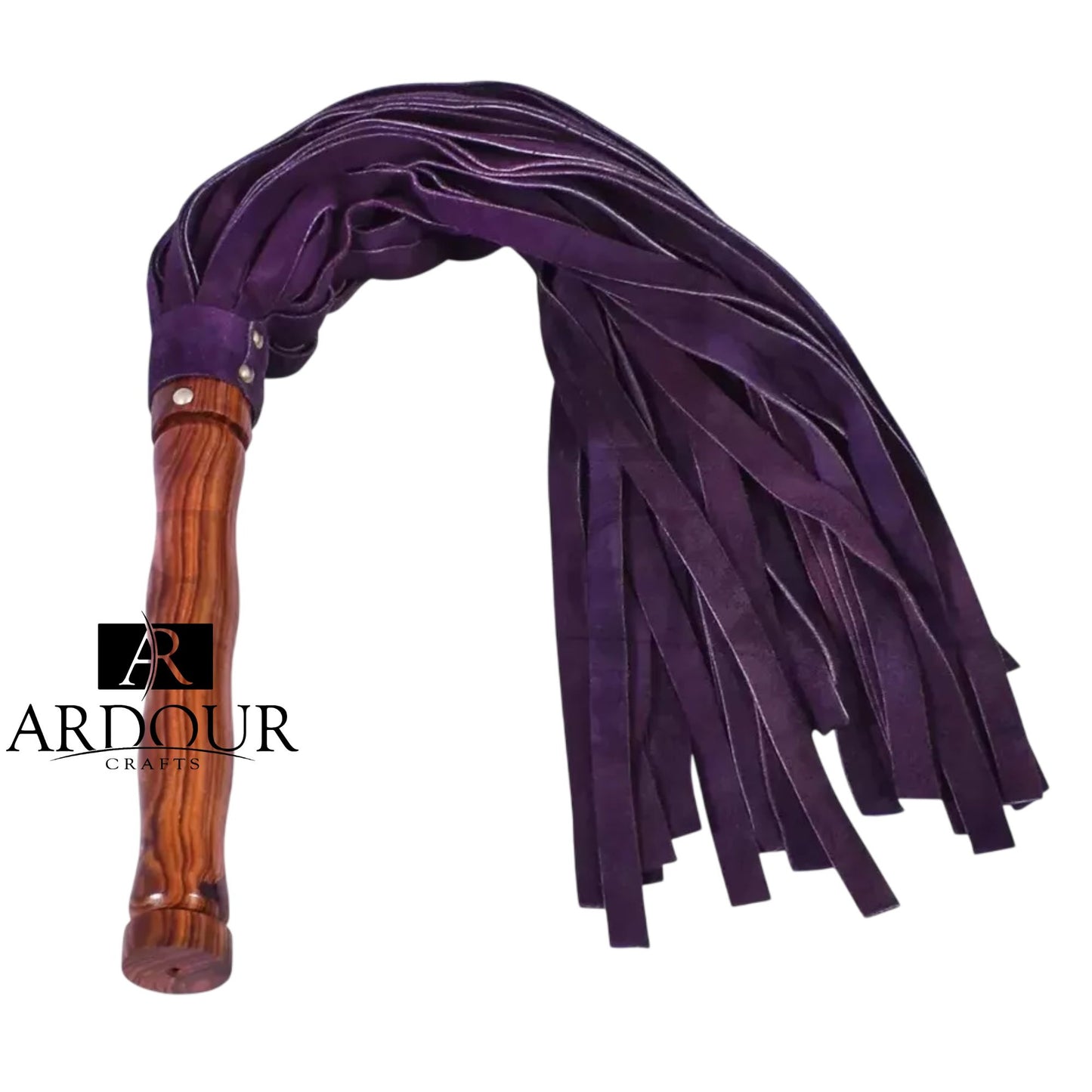 Purple Genuine Leather Flogger 50 Suede Falls for Sensory Impact Play