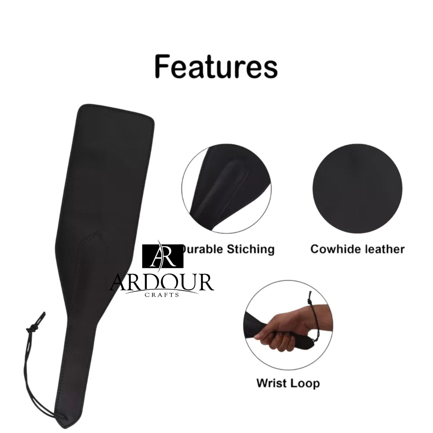 Genuine Cowhide Leather Flexible Spanking Paddle Handmade