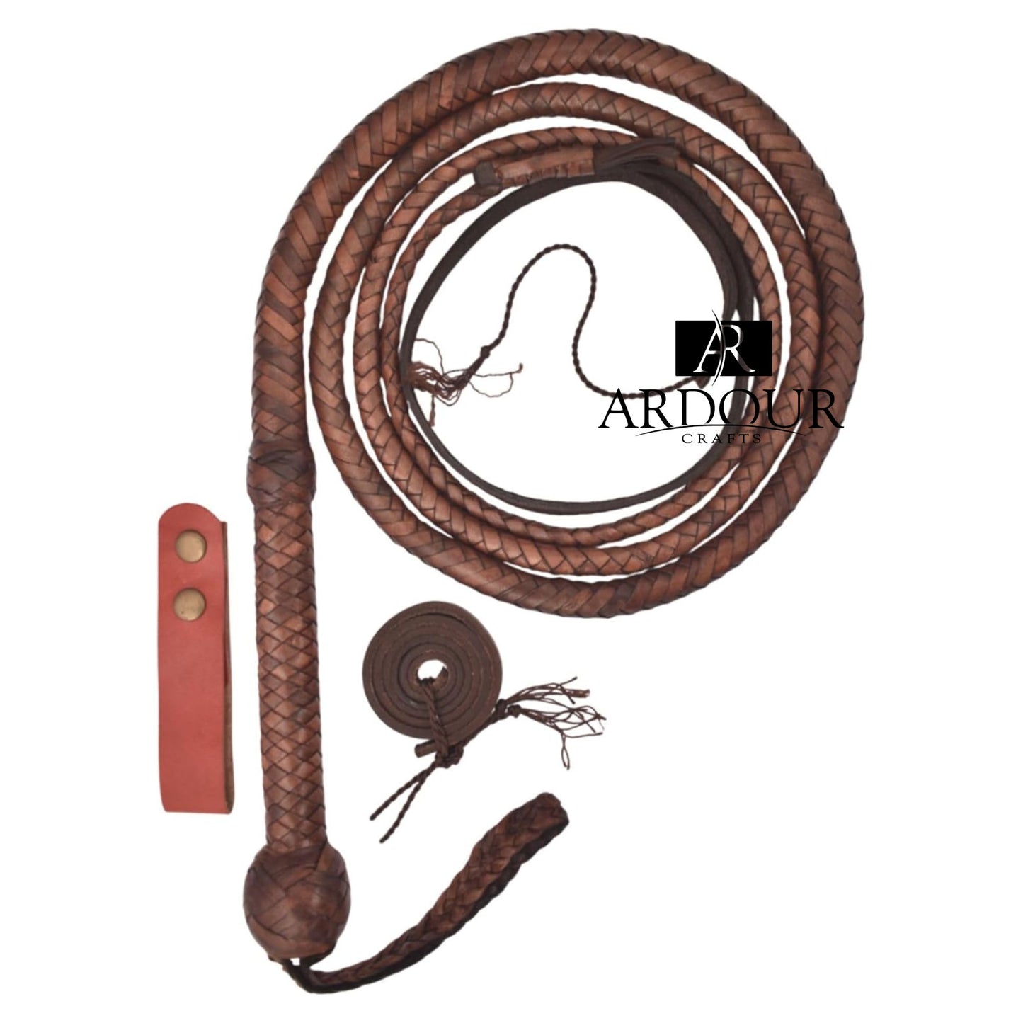 4 Feet to 16 Feet Handmade Kangaroo Hide Leather Bullwhip 16 Plait Indiana Jones Style Bull whip