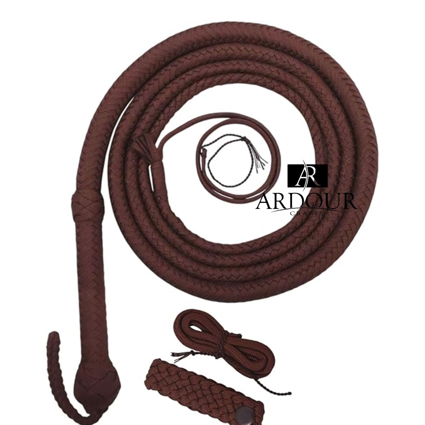 Bullwhip Indiana Jones Style 04 to 16 Feet Long 16 Strands Nylon Para-cord Bull Whip