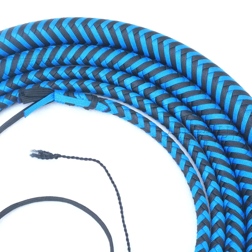 Indiana Jones-Style Bull Whip 6 to 16 Feet,16-Plait Crafted from Durable Blue Nylon Paracord