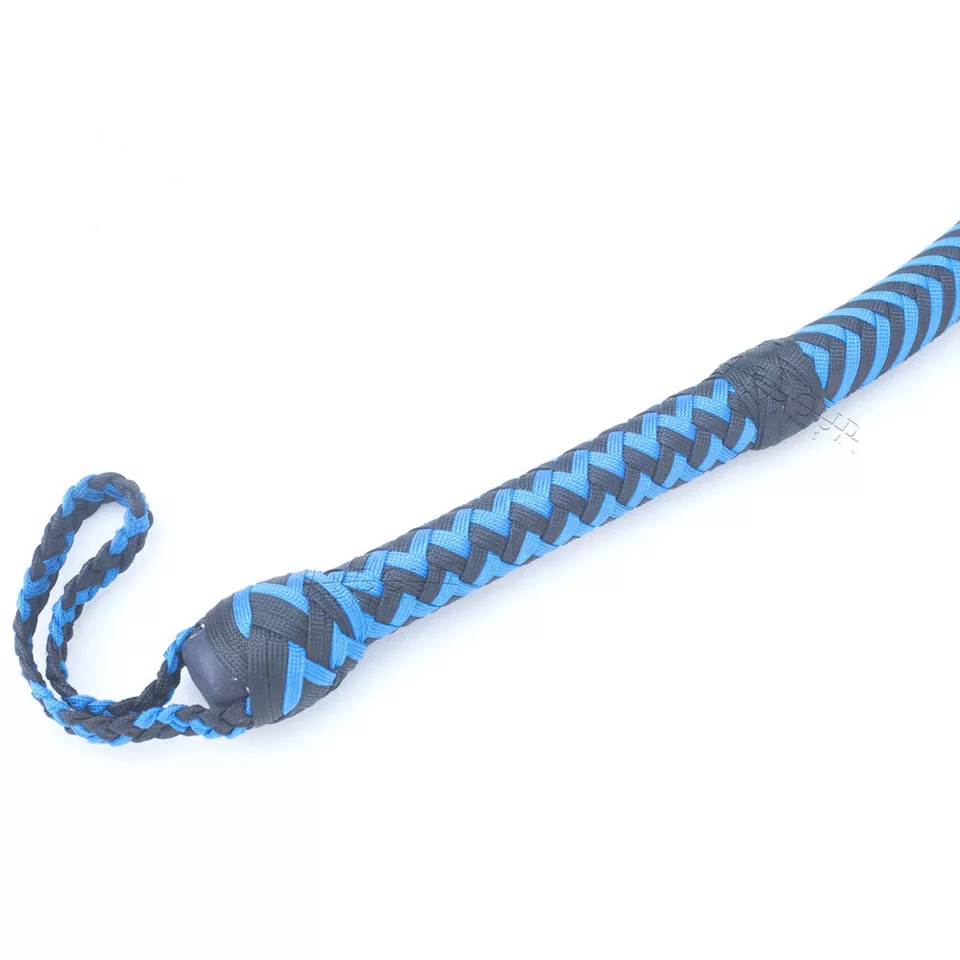 Indiana Jones-Style Bull Whip 6 to 16 Feet,16-Plait Crafted from Durable Blue Nylon Paracord