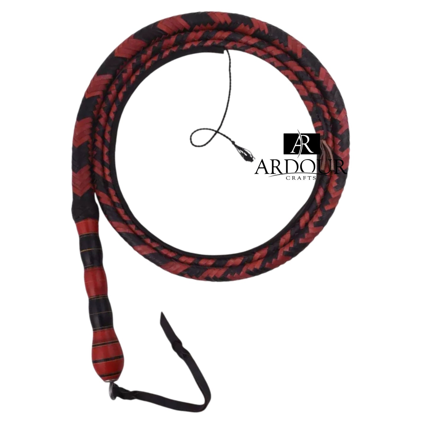 8 Feet Kangaroo Hide Bullwhip Indiana Jones Style 16 Plait with Holder Extra Crackers Bullwhips