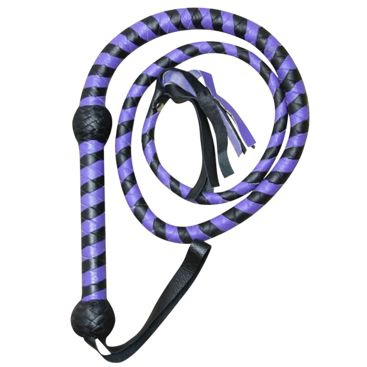 4 Feet Handcrafted Cowhide Leather Bullwhip 12 Plait Design for Performance Cosplay
