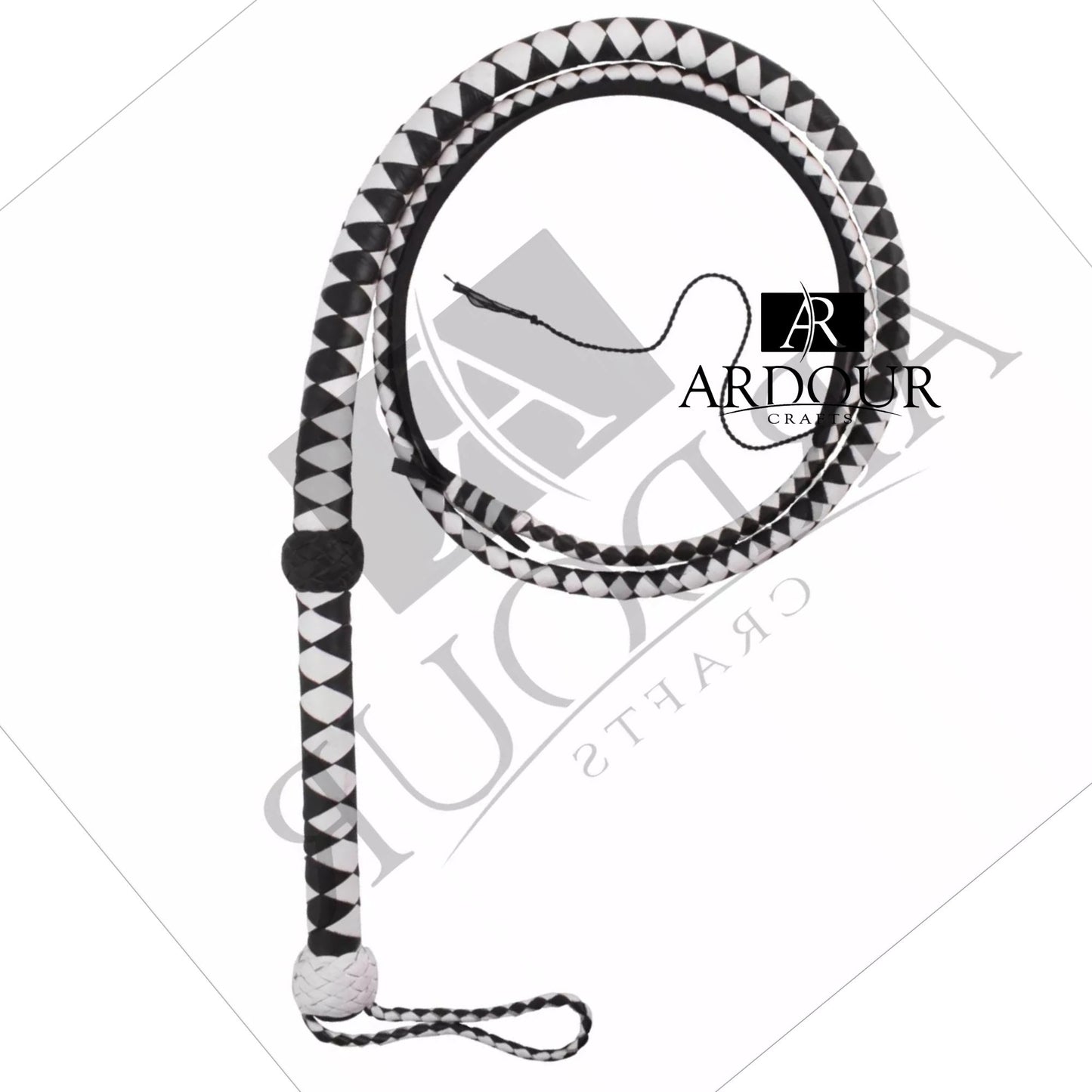 6 Feet Handmade Bullwhip 12-Plait Cowhide Leather Professional Grade