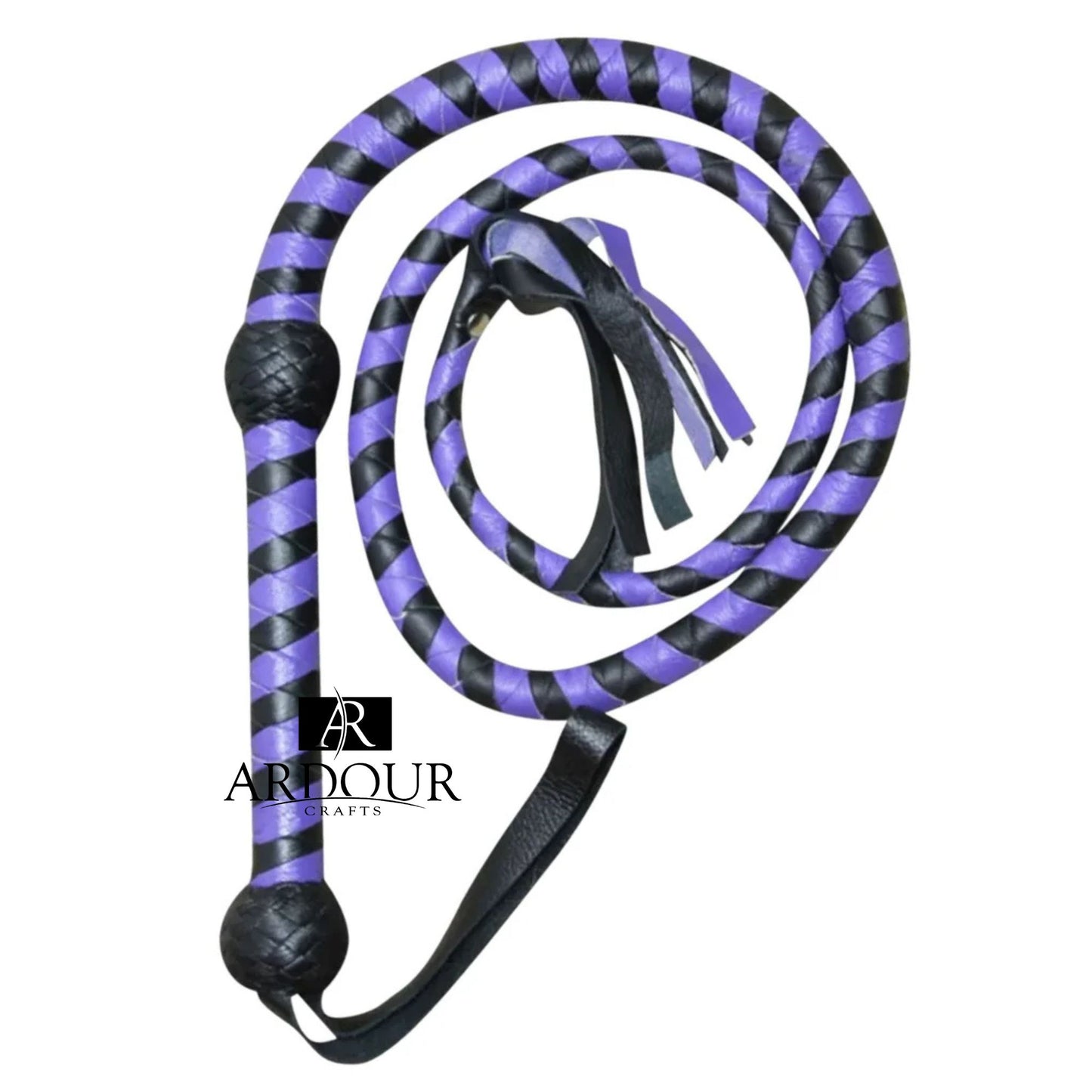 4 Feet Handcrafted Cowhide Leather Bullwhip 12 Plait Design for Performance Cosplay