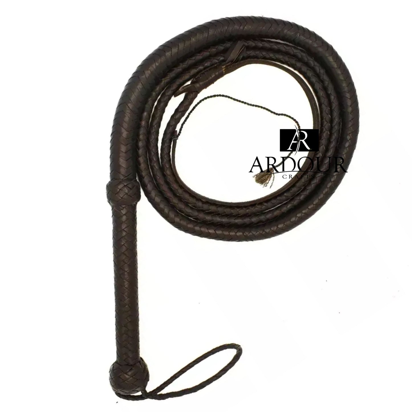 6 Feet Genuine Leather Indiana Jones Bullwhip Dark Brown 12 Plait Bull Whips Handmade