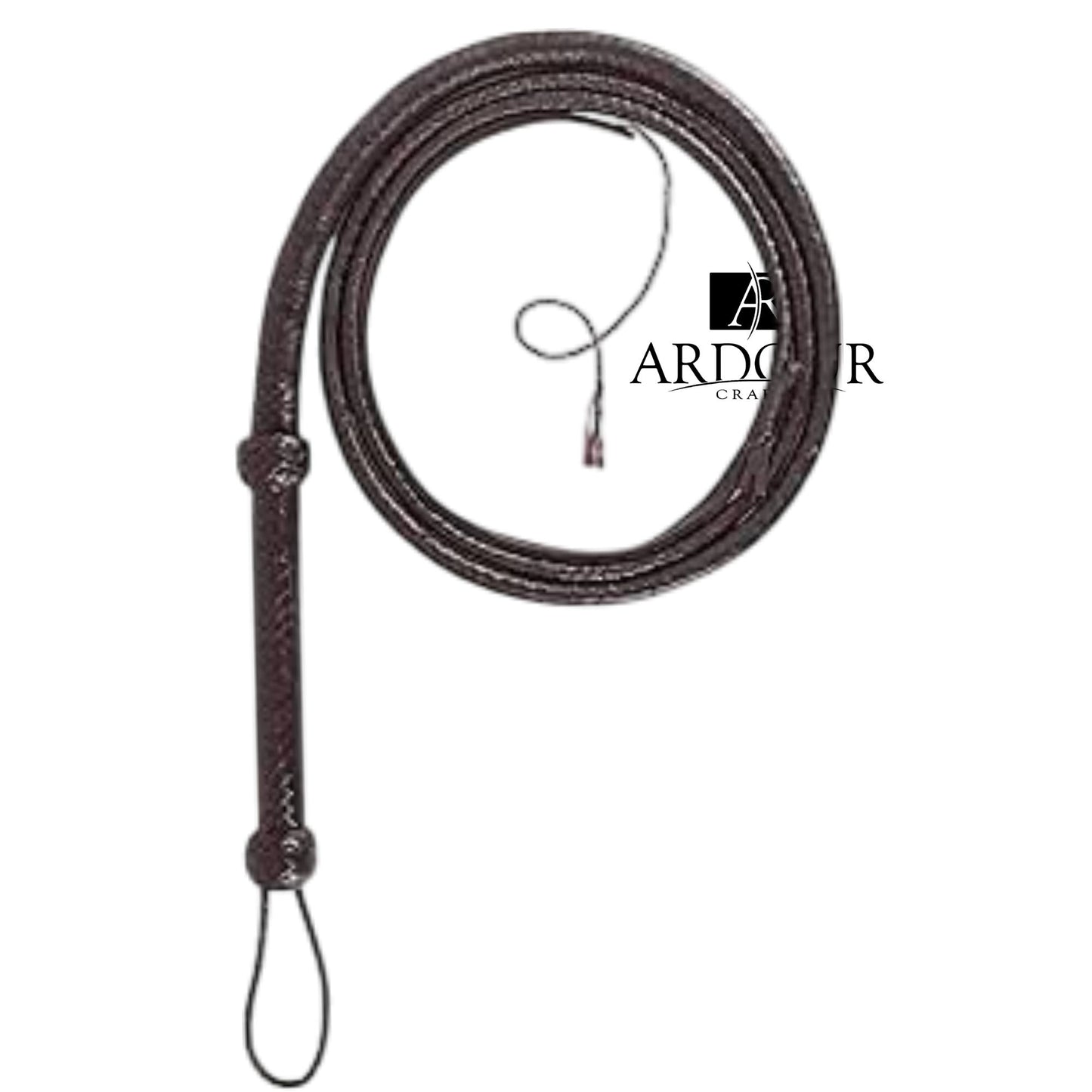 8 Feet 12 plait Indiana Jones Bullwhip Genuine Dark Brown Leather Plait Weaving Handmade