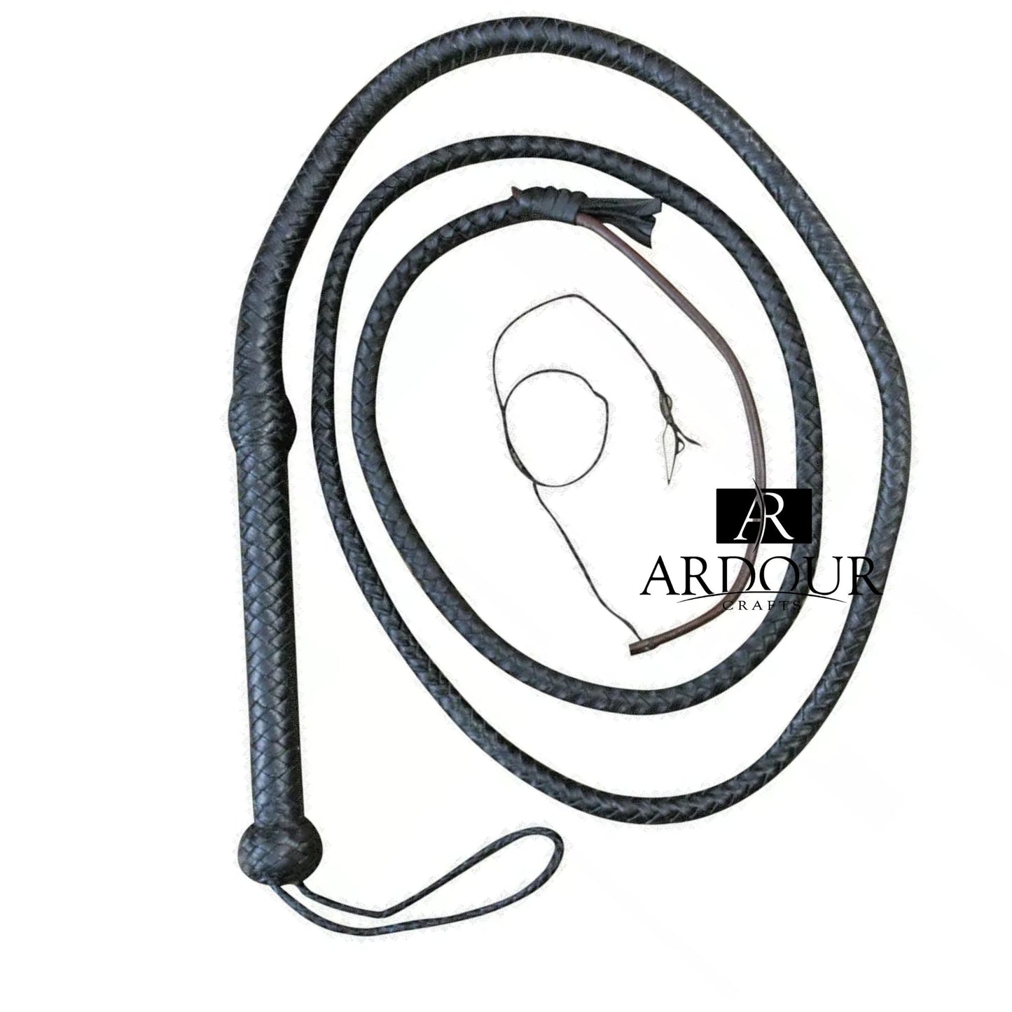 8 Feet Handcrafted Cowhide Leather Bullwhip 12 Plait Design Indiana Jones Inspired