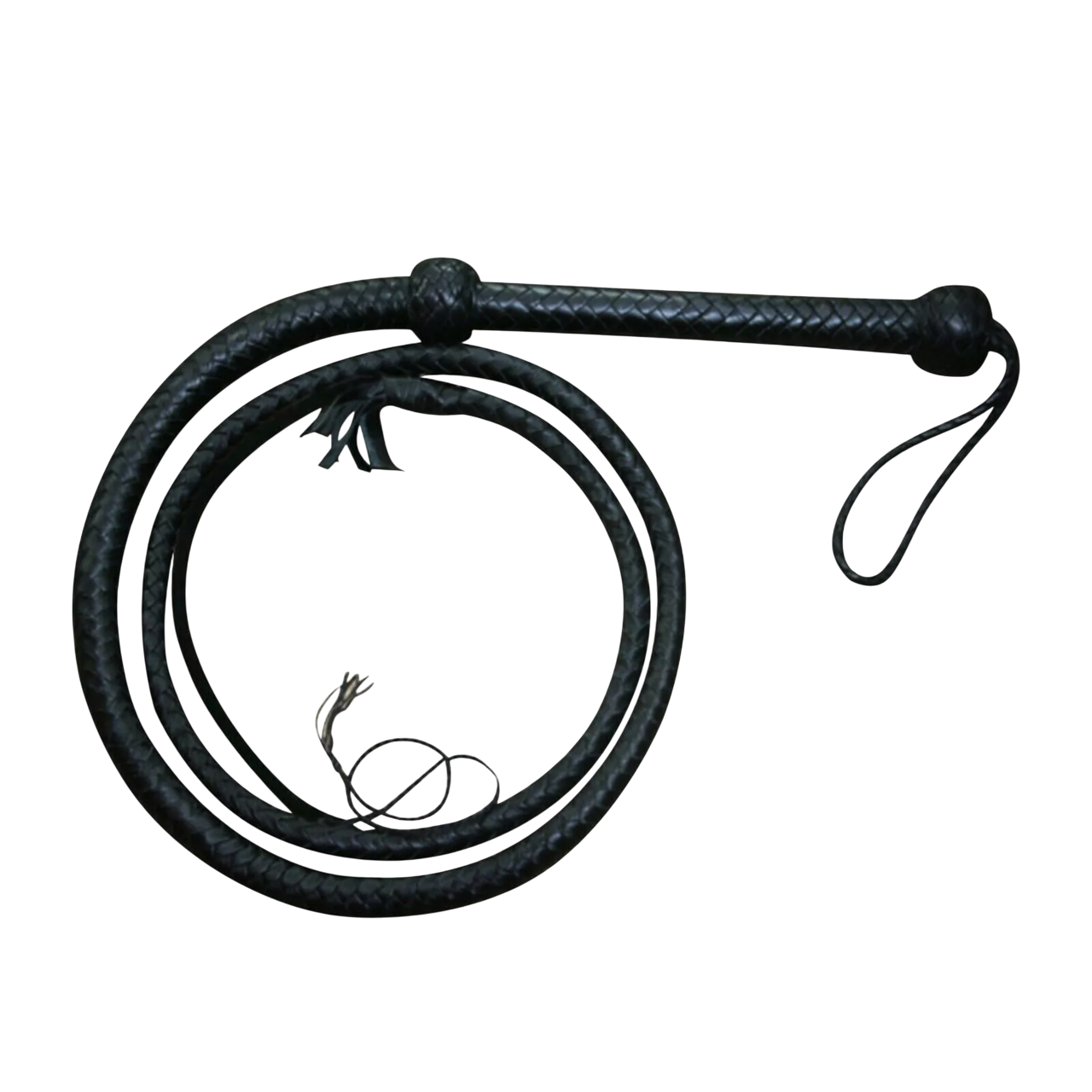 4 Feet Handmade 12 Plait Genuine Cowhide Leather Bull Whip Long Black Stock Whip with String Popper
