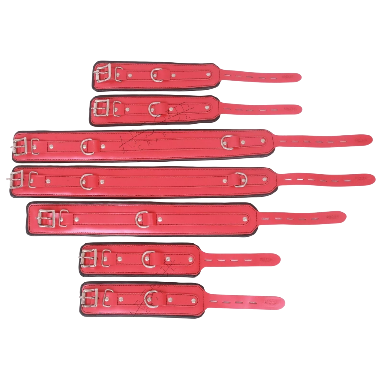 7 Pieces BD*SM Leather Restraints Set Ultra Soft Padded Adjustable Wrist Ankle Cuffs