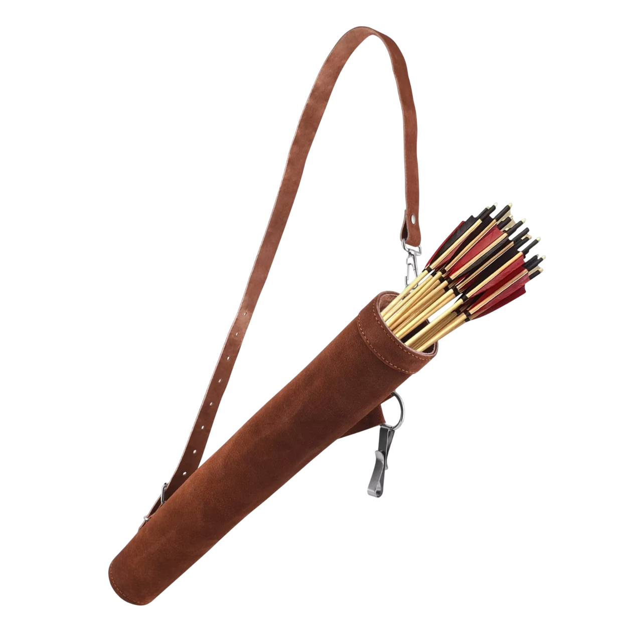 Handmade Genuine Suede Leather Back Arrow Quiver for Archery