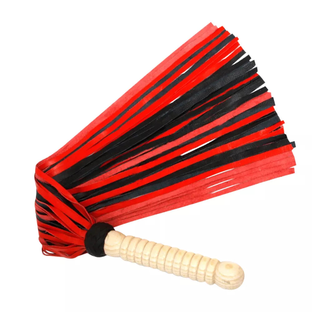 Red and Black Genuine Leather 50 Tail Flogger Handmade Durable Handmade