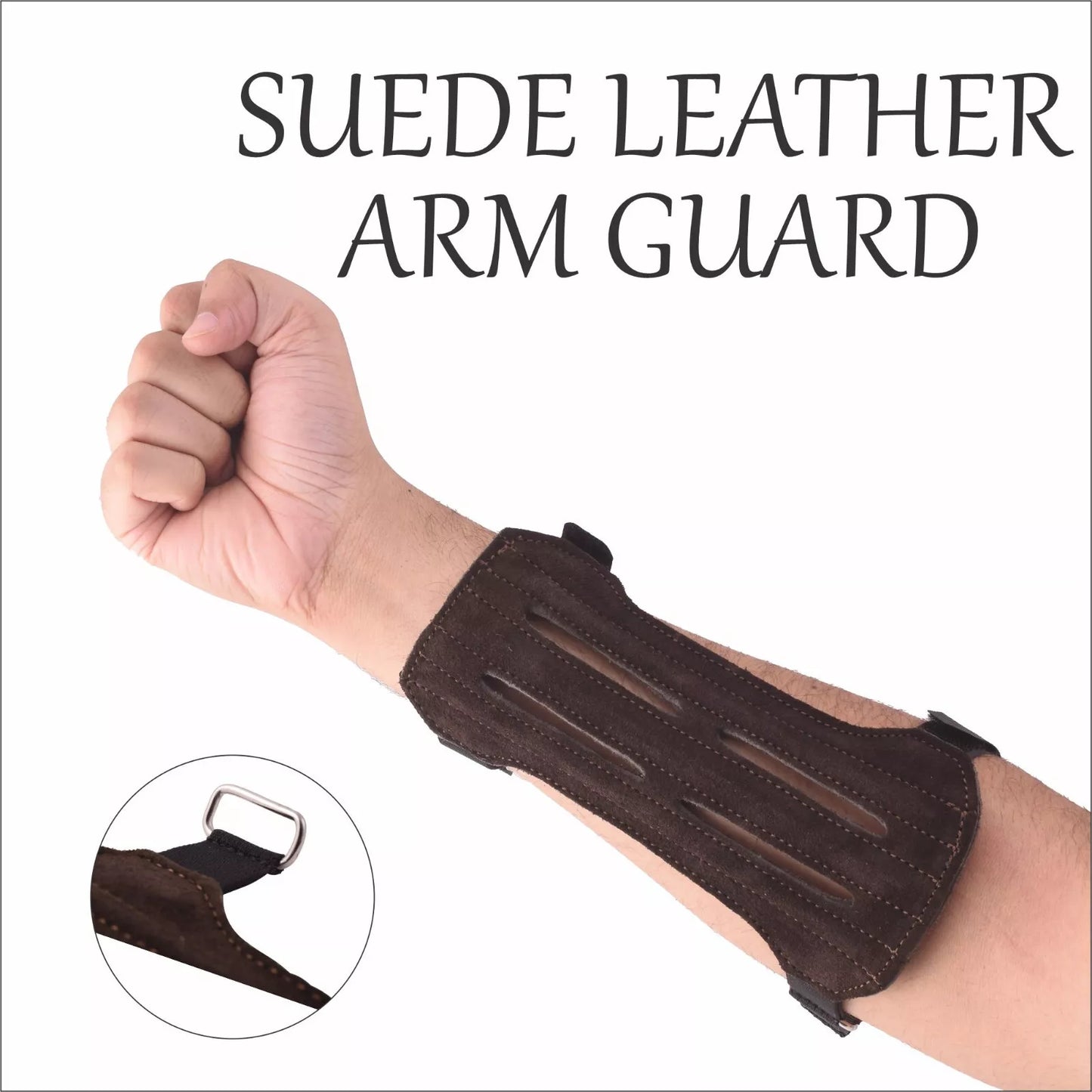 Leather Archery Arm Guard Handcrafted Suede Protection for Traditional Archers Hunters