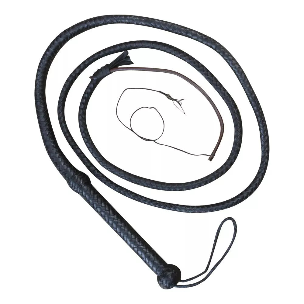 8 Feet Handcrafted Cowhide Leather Bullwhip 12 Plait Design Indiana Jones Inspired