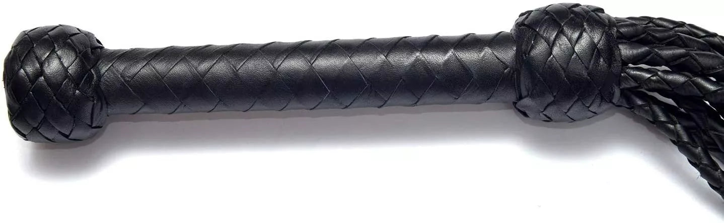 *BDSM* Cowhide Leather Flogger 9 Tails for Heavy Thud Impact Play Handmade