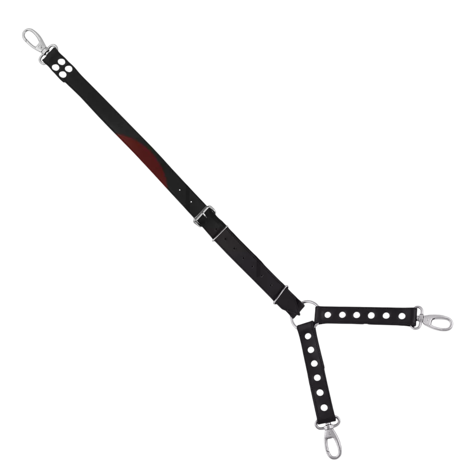 BDSM* Y Shaped Hog Tie Real Cowhide Leather Cuffs with Pin Connector Swivel Snap Clips